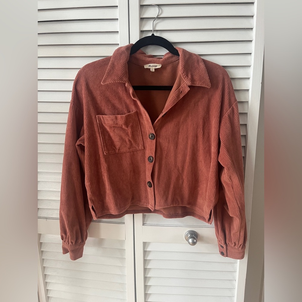 Madewell Cropped Corduroy Button Up